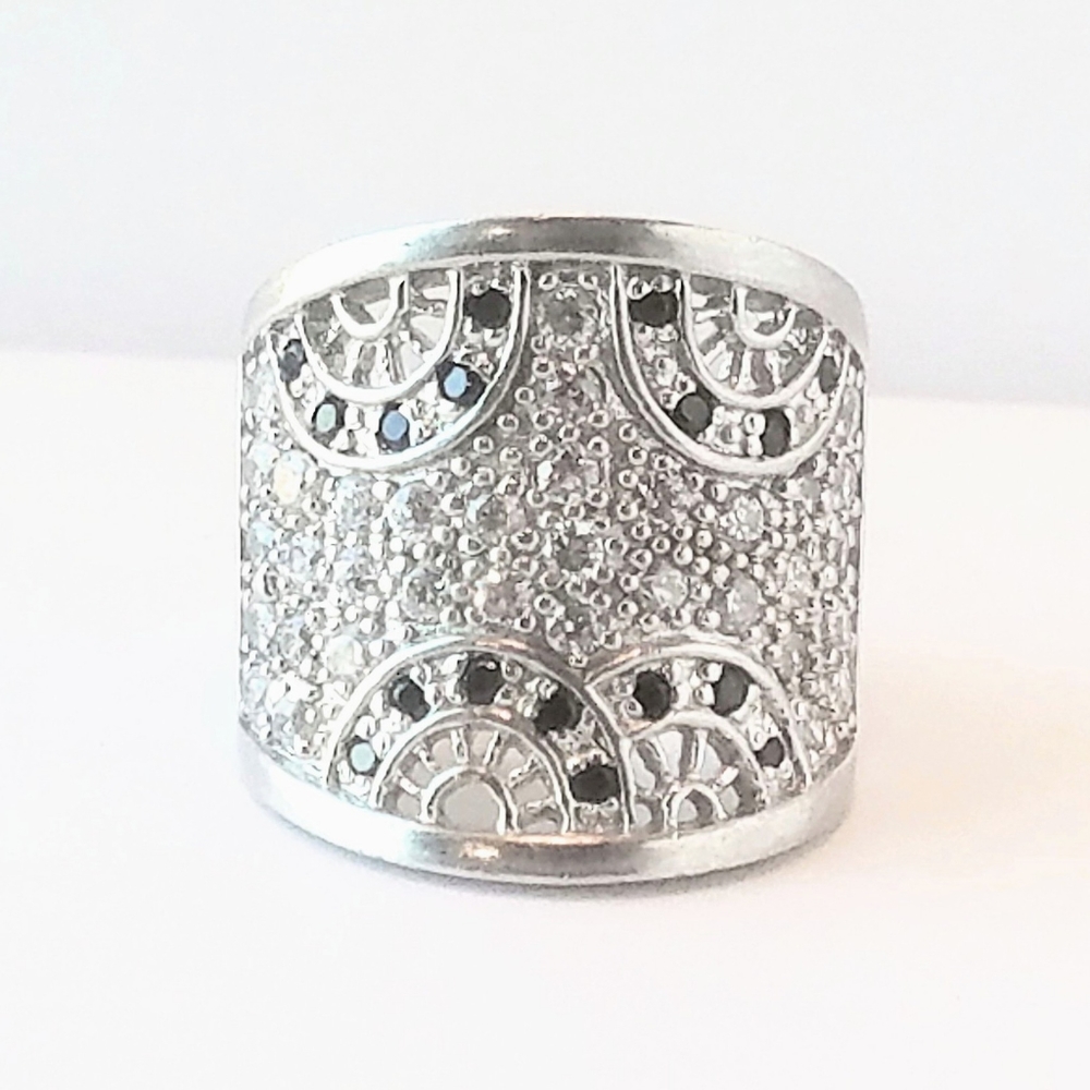 WIDE VNTG STERLING STATEMENT RING
